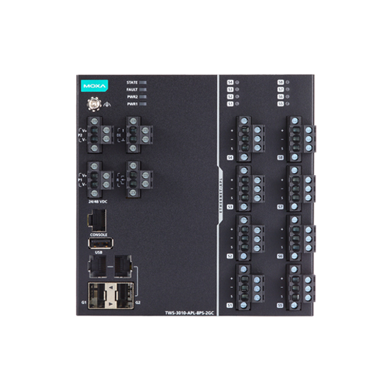 MOXA TWS-3010-APL-8PS-2GC-T Two-wire Ethernet Switch