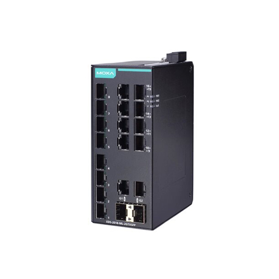 MOXA EDS-2018-ML-2GTXSFP-T Unmanaged Ethernet Switch