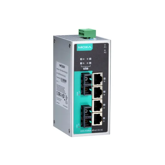 MOXA EDS-P206A-4PoE-MM-SC Unmanaged Ethernet Switch