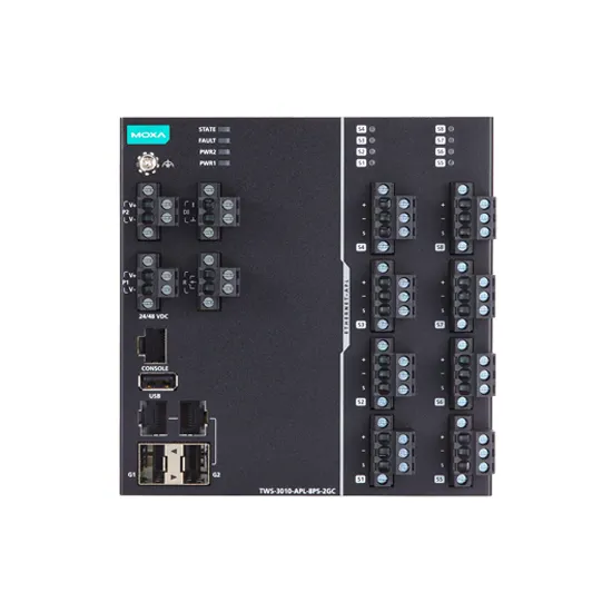 MOXA TWS-3010-APL-8PS-2GC-T Two-wire Ethernet Switch