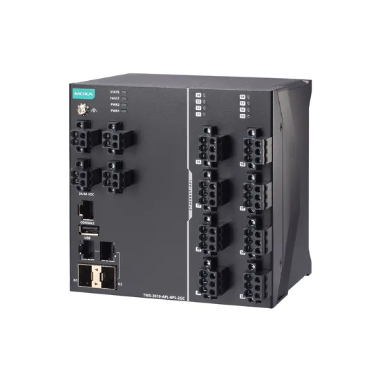 MOXA TWS-3010-APL-8PS-2GC-T Two-wire Ethernet Switch