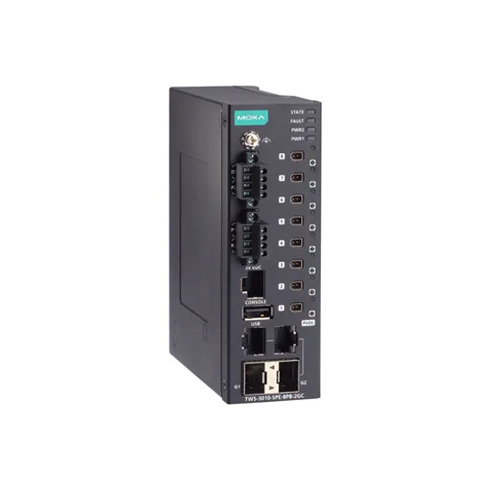 MOXA TWS-3010-SPE-8PB-2GC-T Two-wire Ethernet Switch